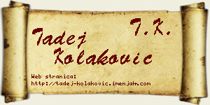 Tadej Kolaković vizit kartica